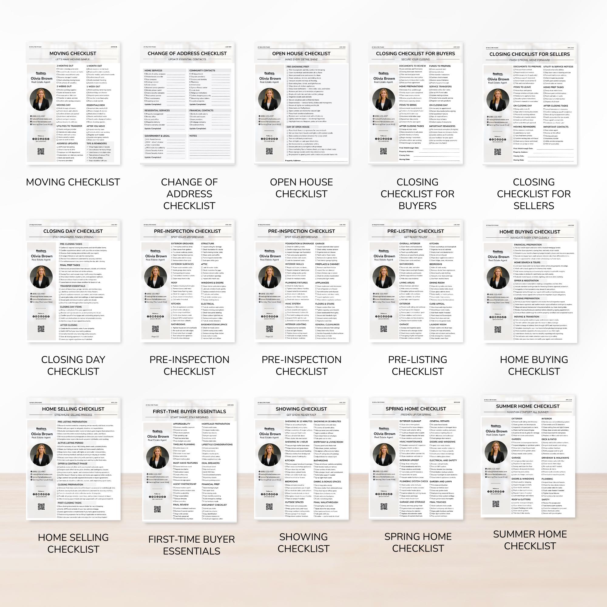 Real Estate Checklist Templates for Realtors, Realtor Checklist Bundle ...