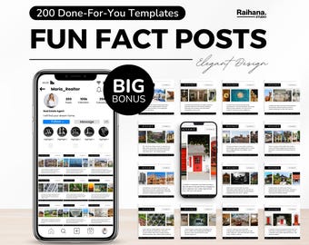Plantillas de Instagram con datos curiosos sobre bienes raíces para agentes inmobiliarios, publicaciones con datos curiosos sobre agentes inmobiliarios, paquete de redes sociales sobre bienes raíces, guía del comprador adicional incluida.