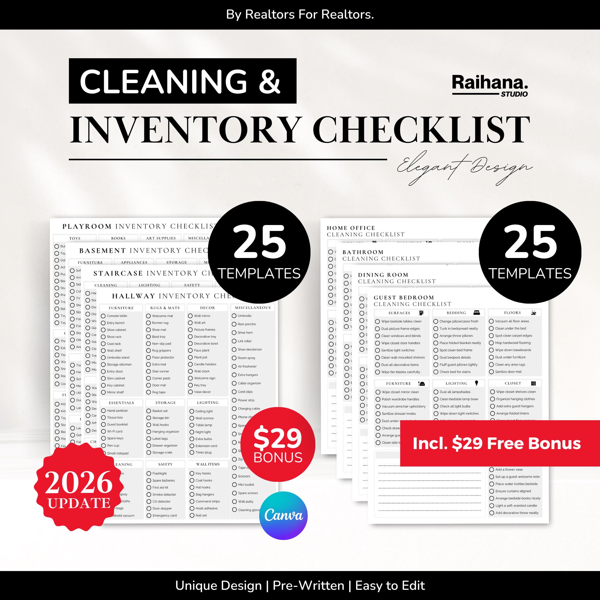 Airbnb Cleaning & Inventory Checklist Templates, Airbnb Cleaning ...