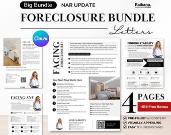 Foreclosure Letter, Pre Foreclosure Letter, Realtor Foreclosure Letter, Foreclosure Canva Template, Editable Foreclosure Letter, NAR letter