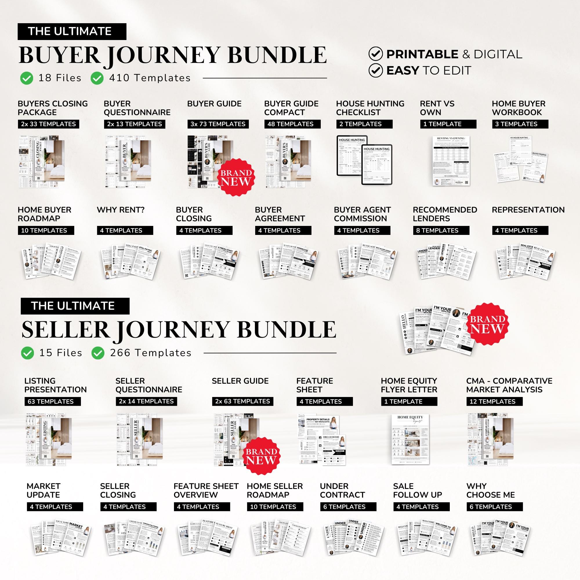 Real Estate Marketing Bundle Templates for Realtors, Realtor Marketing ...