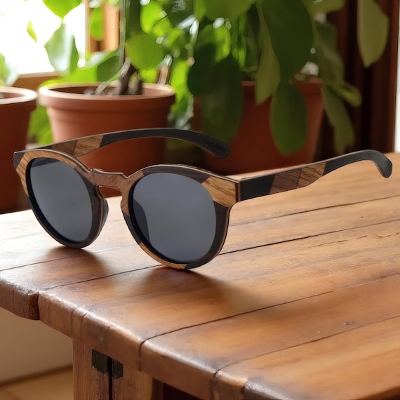 Handmade Round Wooden Sunglasses for Men and Women Vintage
