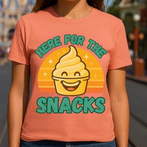 Here for the Snacks T-Shirt, Dole Whip Inspired Tee, Funny Disney Snack Shirt, Retro Park Food Graphic, Theme Park Treat Shirt