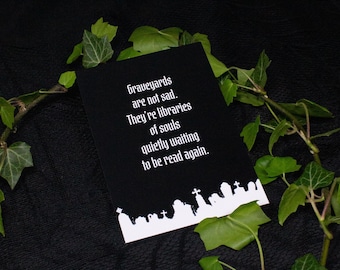 Gothic Postkarte, Dark Academia Kunstdruck, dunkle Poesie Wanddeko, Dark Academia Deko, Geschenk für Goth und Poeten