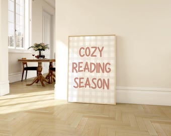 Gezellig lezen seizoen herfst kunst aan de muur, herfst lezen print, modern herfst decor, boerderij herfst kunst aan de muur, herfst gezegden poster, herfst poster