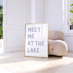 Meet Me At The Lake Wall Art, Summer Coastal Print, Beach Coastal Wall Art, Beach House Decor, Lake House Decor, Meet Me At The Lake Print