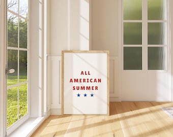 All American Summer Wall Art, Patriotic Print, Cute Fourth Of July Print, Trendy Americana Wall Art, Patriotic Wall Art, July 4th Print