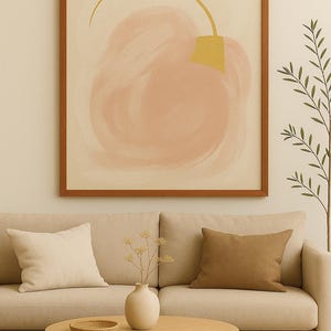 Framed Canvas Print Blush Pink Gold Modern Minimalist Art Contemporary Wall Decor Neutral Wabi Sabi Wall Art Japandi Abstract Art Print