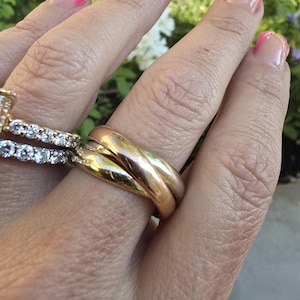 Vintage 14k Tri-Color Trinity Ring