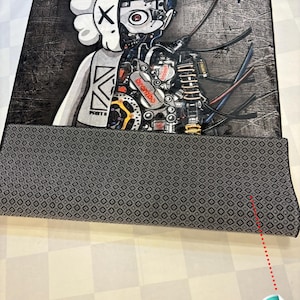 Kaws Inspired Cut-Out Anatomical Rug, Pop Art Character Rug, Streetwear Art Rug, Skull Character Hypebeast Rug, Gamer Room Pop Art Floor Mat image 5