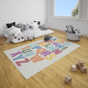 Waschbarer ABC Alphabet-Teppich: Lernteppich für Kindergarten-Spielzimmer