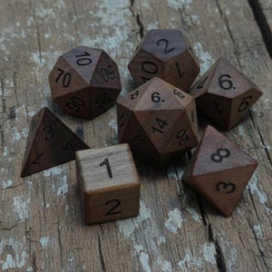 Handmade Solid Wood DND Dice Set | Handcrafted Wooden RPG Dice|Graduation Gift image 6