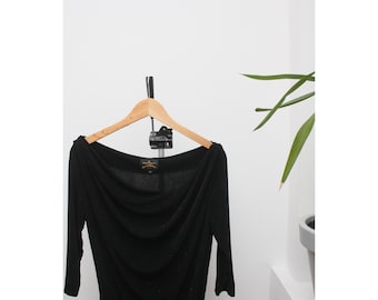 Vivienne Westwood Anglomania Glitter Black Top Women's Large