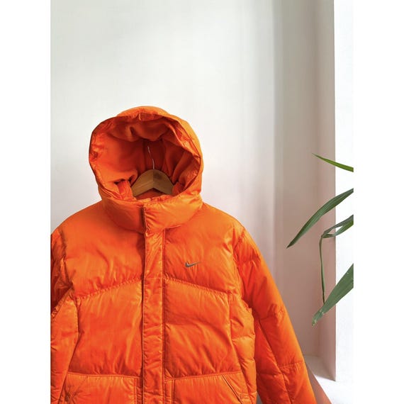 nike puffer jacket mens orange