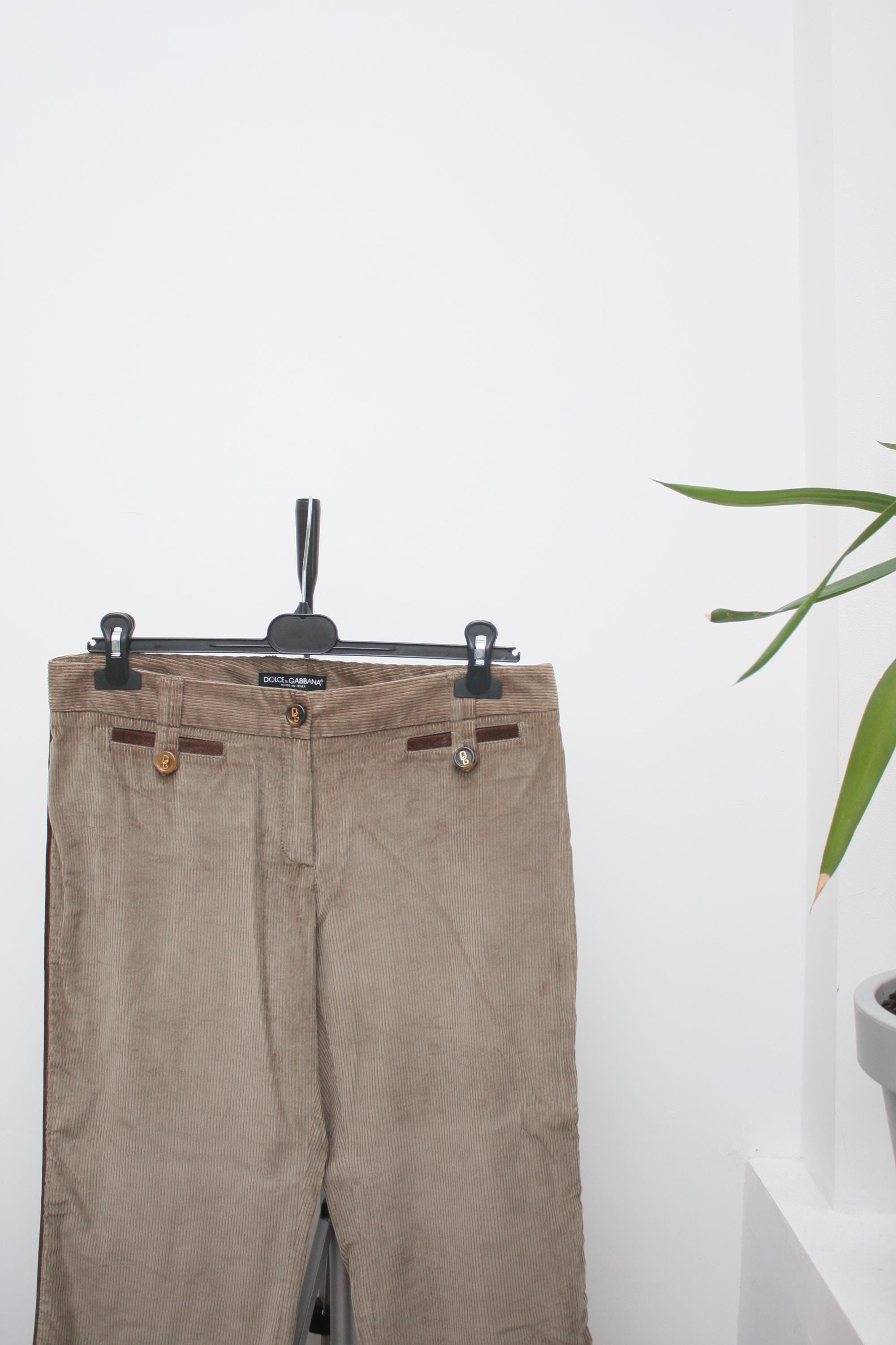 Dolce & Gabbana Beige Corduroy Pants Made in Italy 44 - Etsy