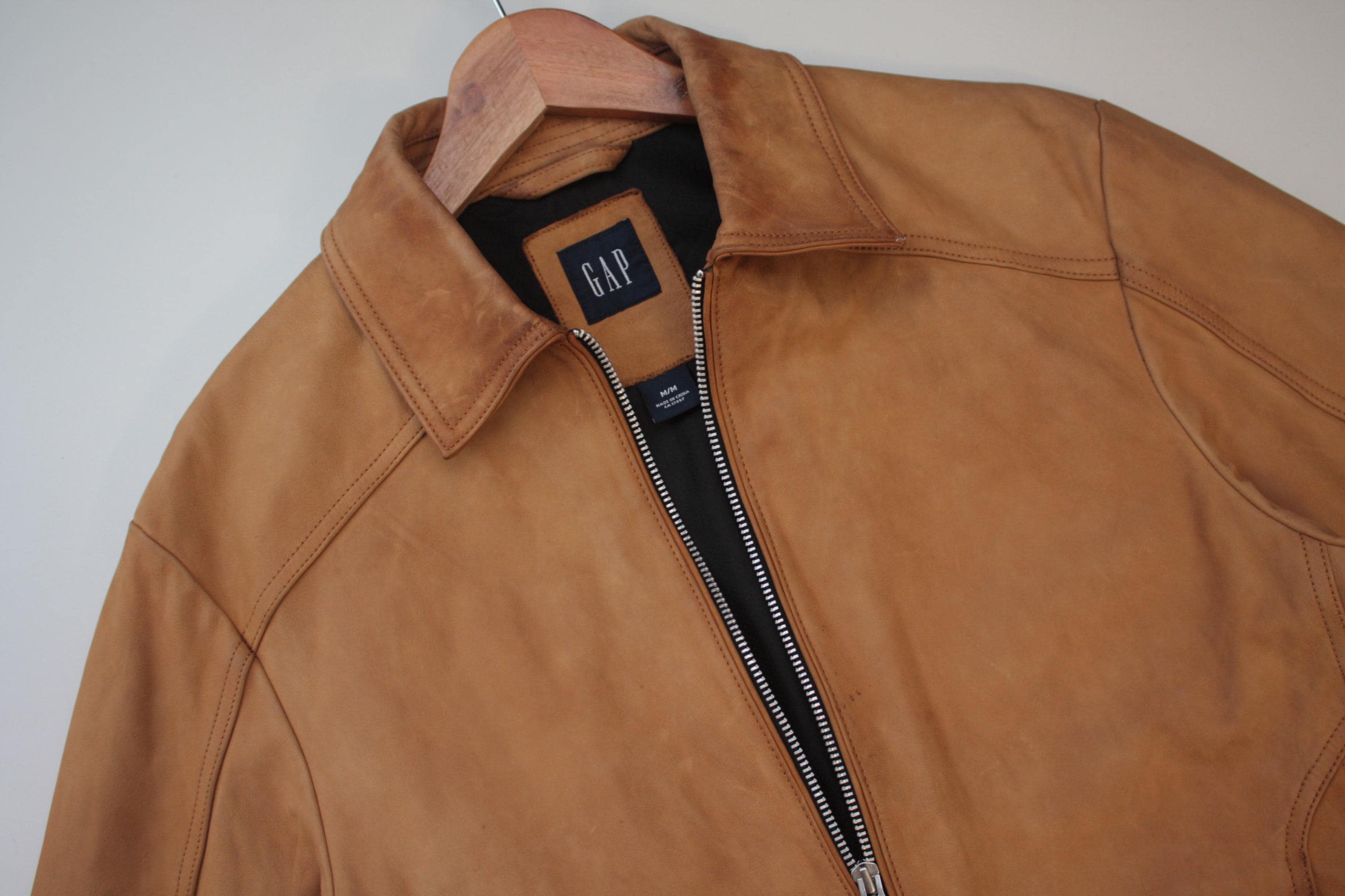Gap Leather Jacket Men's Medium - Etsy
