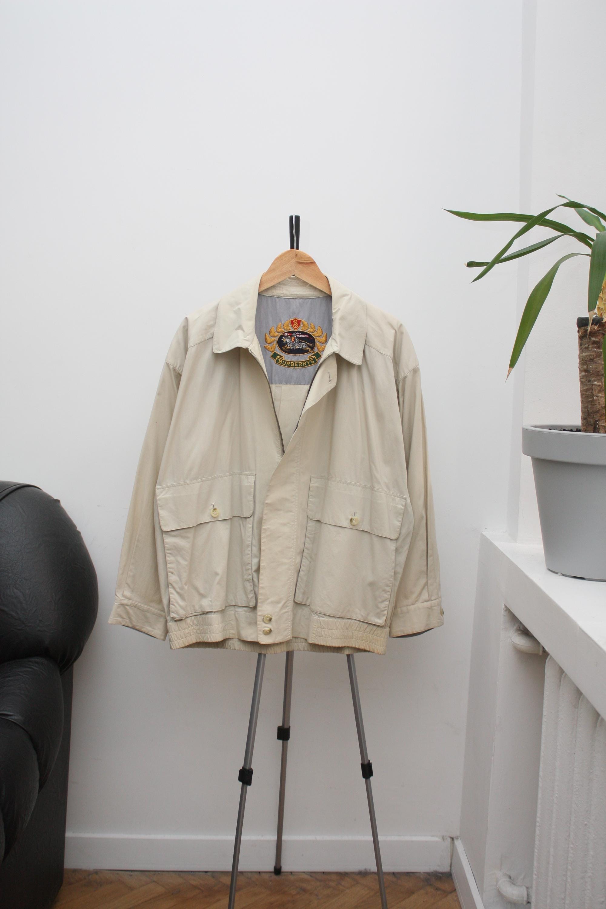 ジャケット・アウター 90s Burberry's blouson jacket vintage Burberry's Beige Vintage Bomber Jacket Men's Medium - Etsy UK