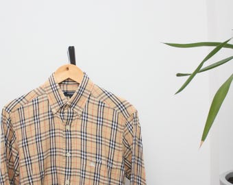 BURBERRY Vintage 90s/2000s Excellent Men's Classic Nova Check Long