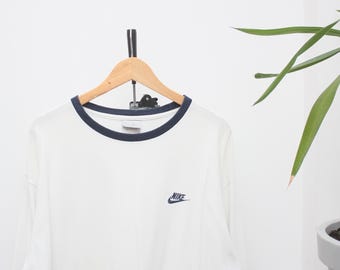 T-shirt manches longues Nike blanc vintage des années 90