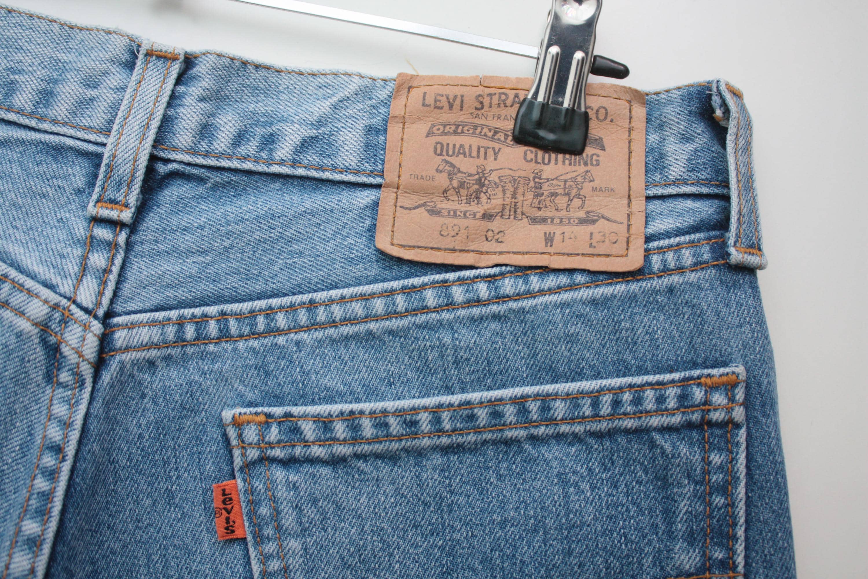 Levi's 891 02 Vintage Orange Tab Denim Blue Jeans 90s - Etsy