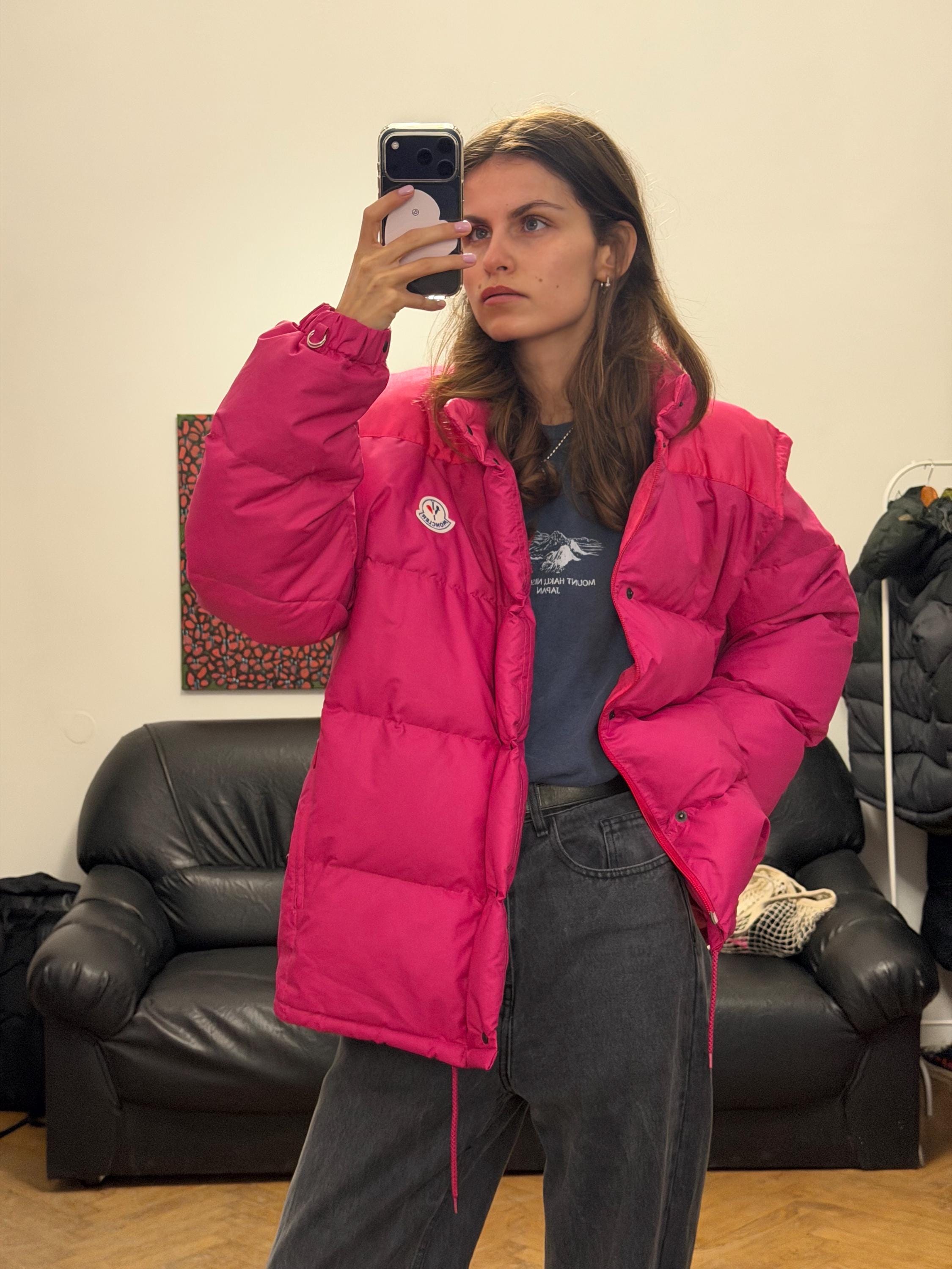 Moncler Pink Vintage Puffer Down Jacket - Etsy