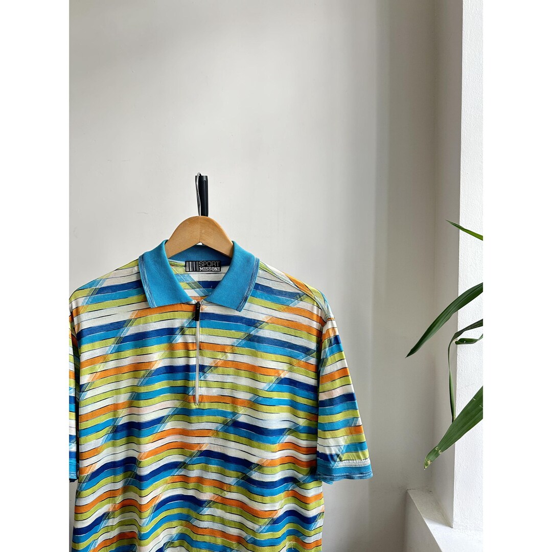 Missoni Sport Vintage Multicolor Polo Men's 50 Made in Italy - Etsy