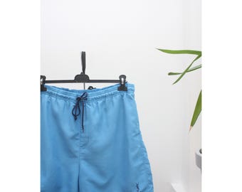 イヴ・サンローラン ヴィンテージブルー スイムショーツ メンズ XL