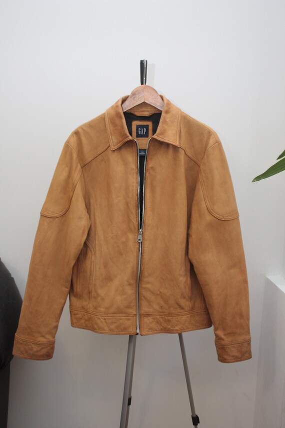 Gap Leather Jacket Men's Medium - Etsy