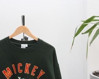 Sweat-shirt vert vintage Mickey Mouse Disney