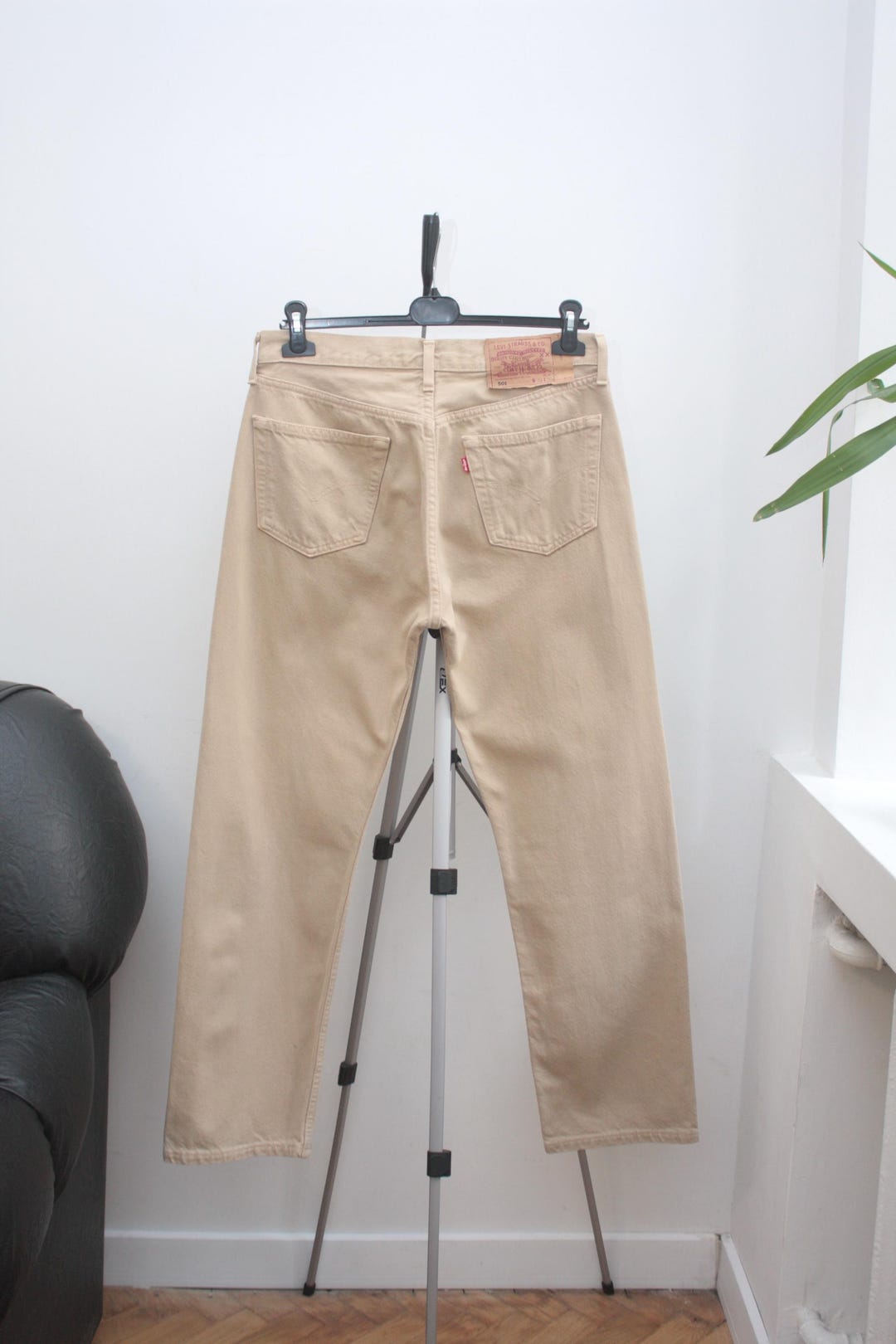 Levi's 501 Vintage Beige Denim Jeans W34L30 Made in UK 90s - Etsy