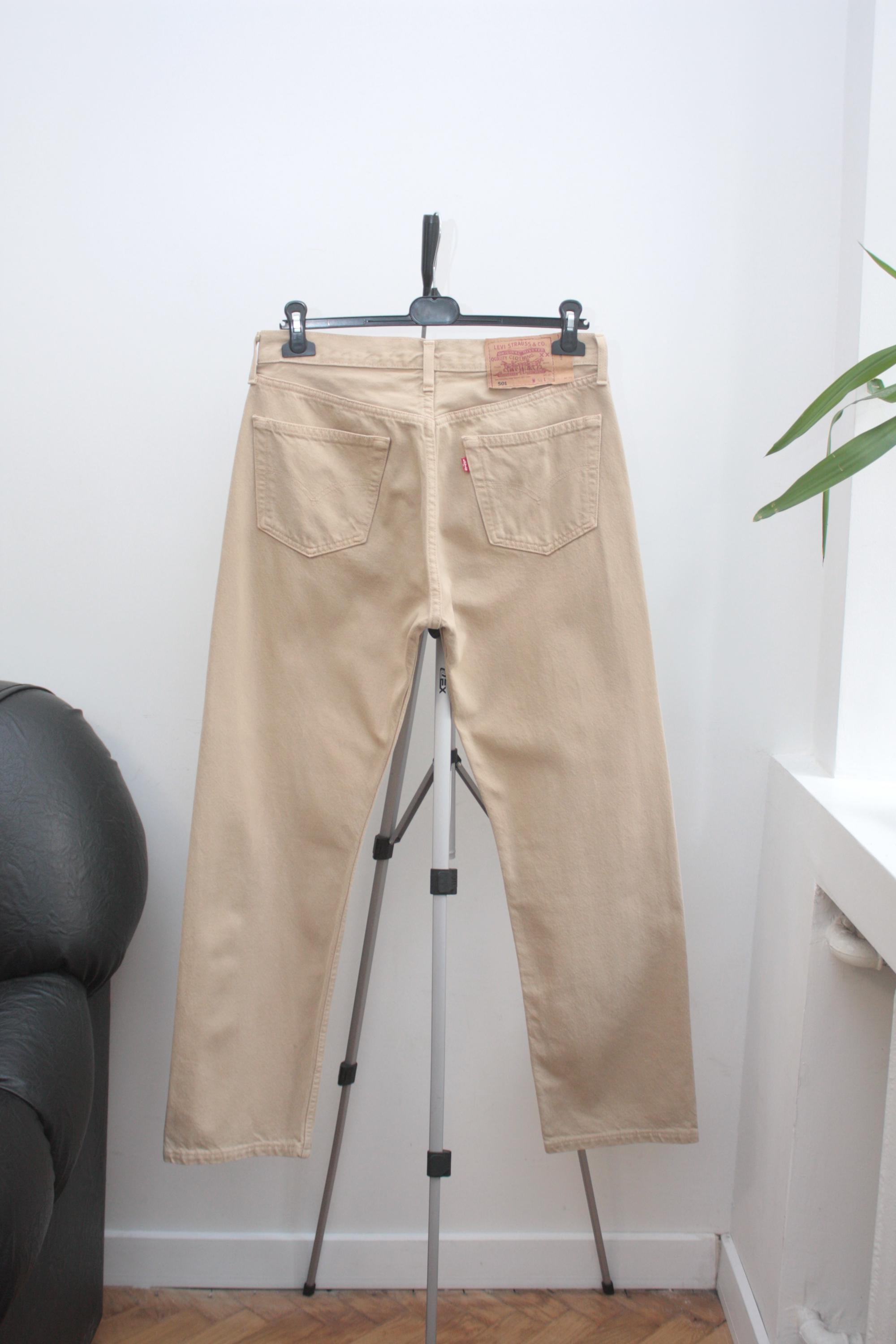 Levi's 501 Vintage Beige Denim Jeans W34L30 Made in UK 90s - Etsy