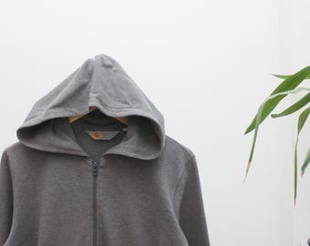 Felpa con cappuccio e zip grigia Carhartt da uomo XS