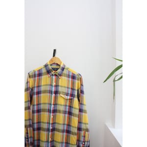Ralph Lauren Yellow Checkered Linen Shirt Men&#39;s