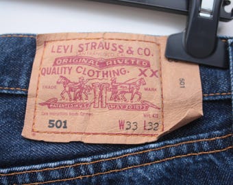Levi's 501 Vintage Denim Jeans W33L32 Made in UK - Etsy