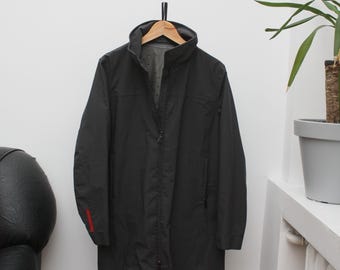 ジャケット・アウター 00s PRADA SPORT GORE-TEX coat black 00's ”PRADA Sport“ Gore-Tex single Coat (two pieces) • size 40 체