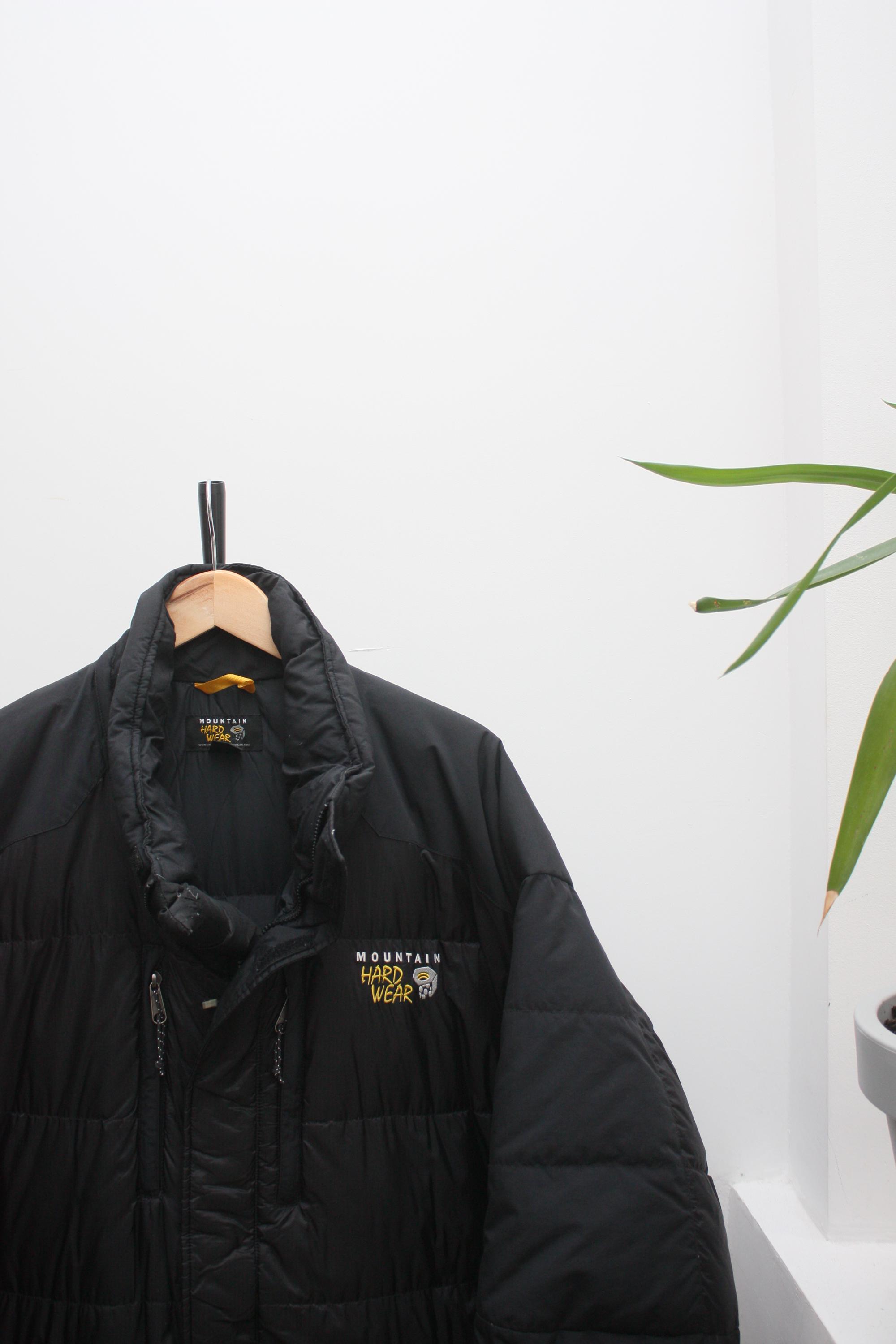 MOUNTAIN HARDWRAR puffer down古着 Mountain Hardwear AirShield Hooded Puffer Down Jacket Size L Black