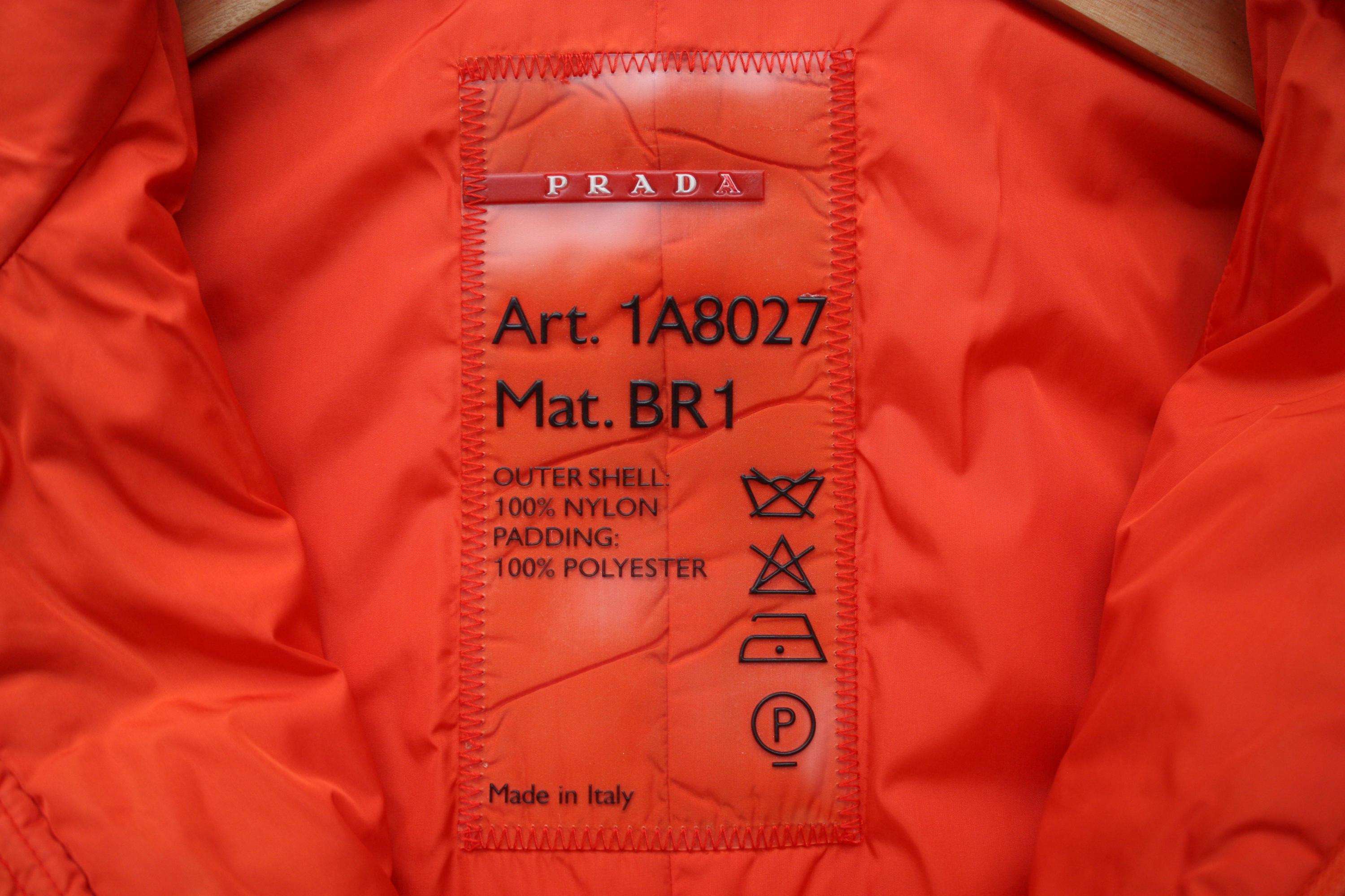 Prada Orange Puffer Women's Vintage Jacket 40 Made in Italy - Etsy