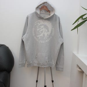 Diesel Punk Head Logo Grey Hoodie Men's