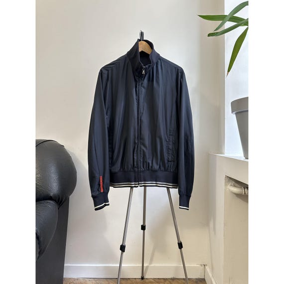PRADA ネイビー MA-1フライトジャケット Prada Navy Lightweight Bomber Jacket Men's M Made in Italy - Etsy