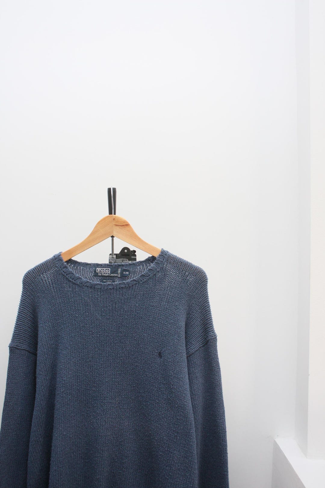 希少★2002 STONE  コットンニット ポロ ネイビー XL ポロ ラルフローレン ヴィンテージ ネイビー ニット コットン セーター