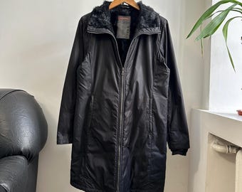 ジャケット・アウター PRADA, 00's Dyed Goat Fur LinedJacket Vintage Women PRADA Jacket,prada Dyed Goat Fur Jacket,black