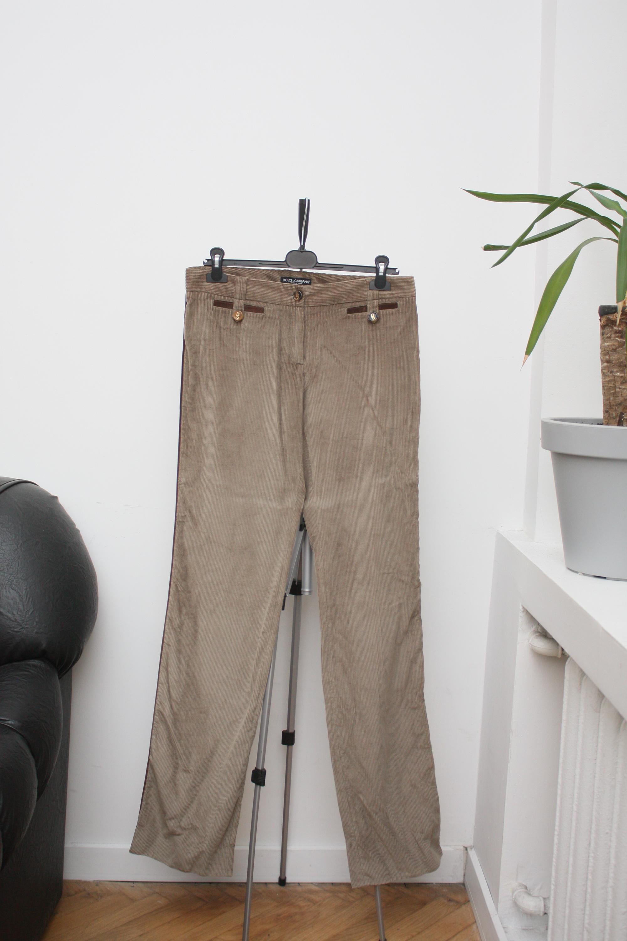 Dolce & Gabbana Beige Corduroy Pants Made in Italy 44 - Etsy
