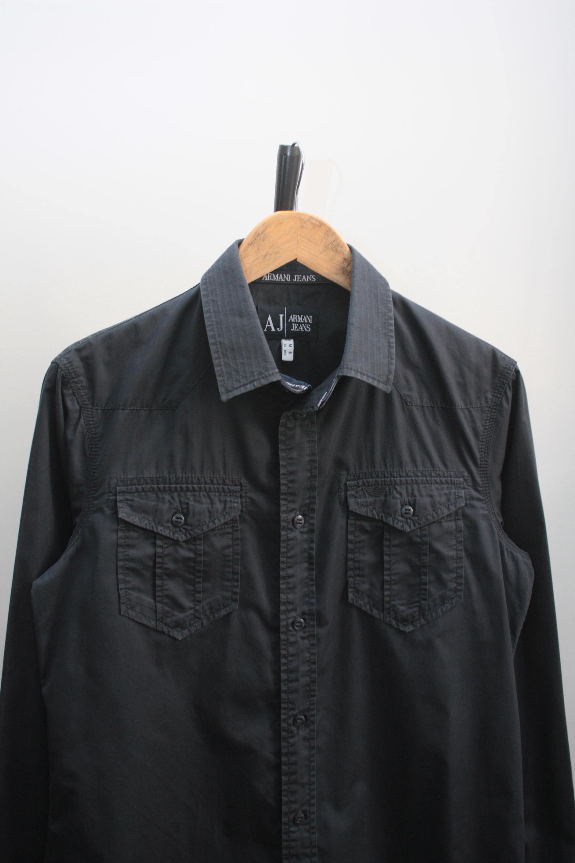 s*様 ARMANI JEANS Dark Navy Shirt Jacket Armani Jeans Dark Navy Shirt Men's Small - Etsy