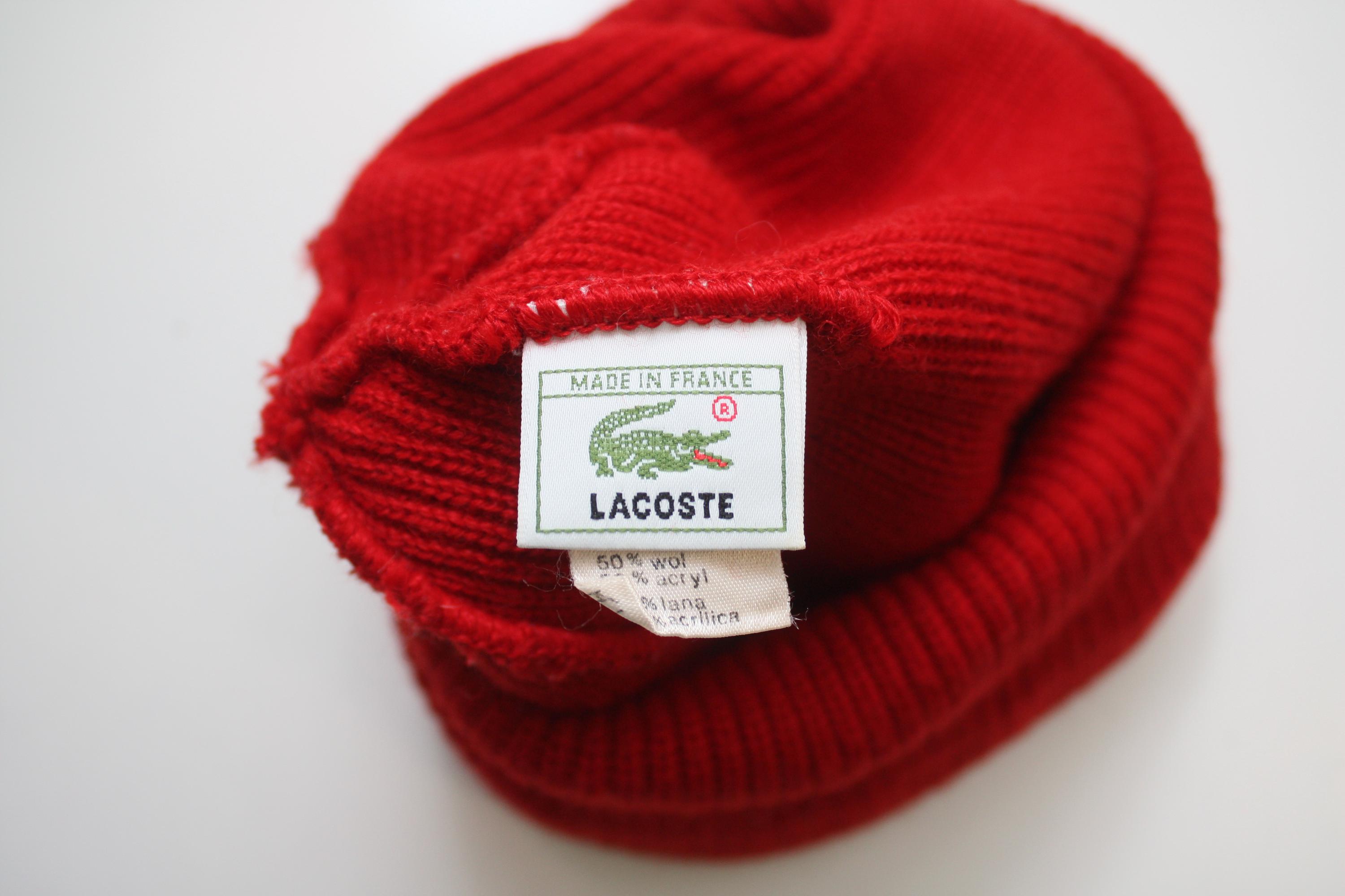 Lacoste Vintage Red Wool Acrylic Hat Made in France - Etsy