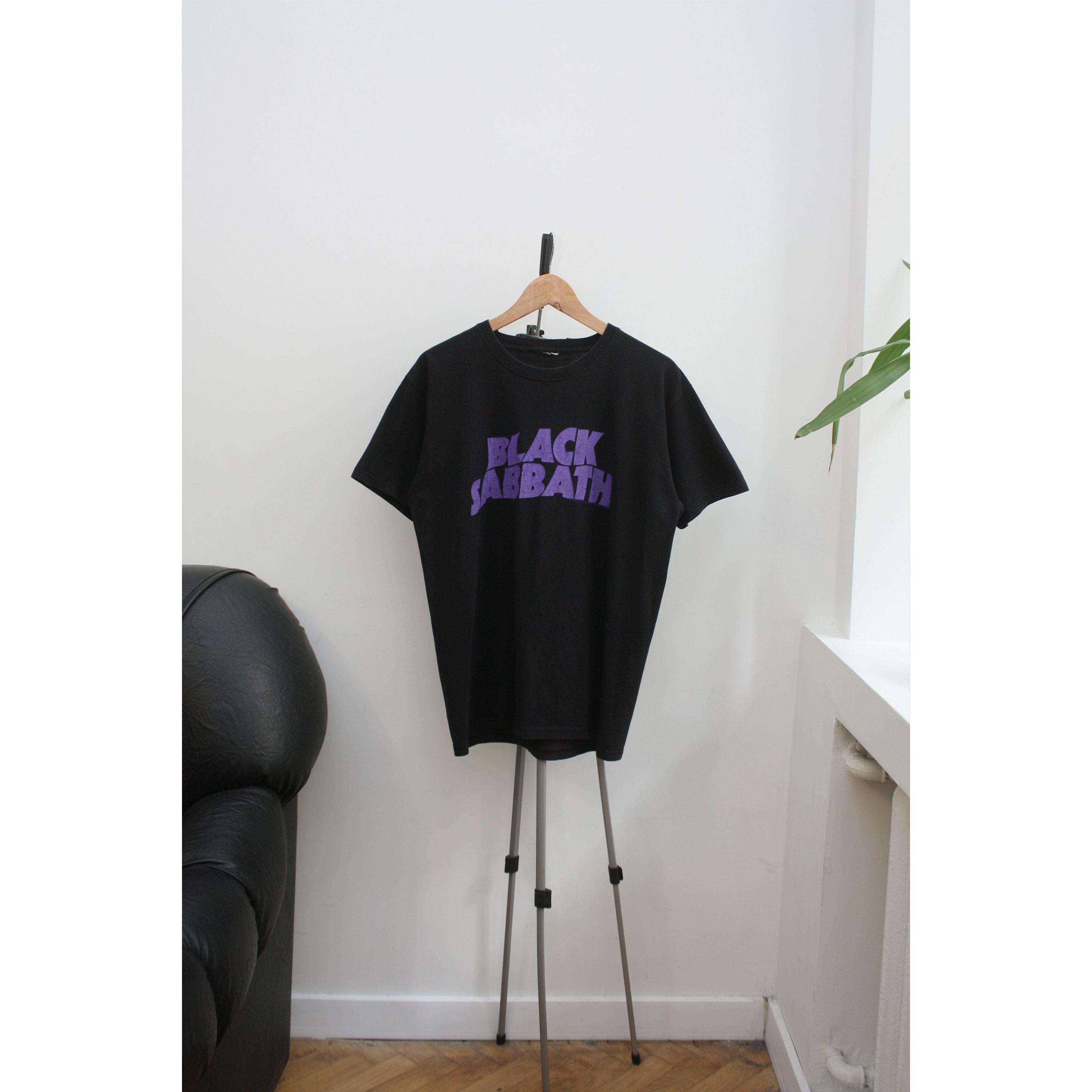 Black Sabbath T-shirt Aderente Donna Logo Wavy Vintage 100% Cotone Nero