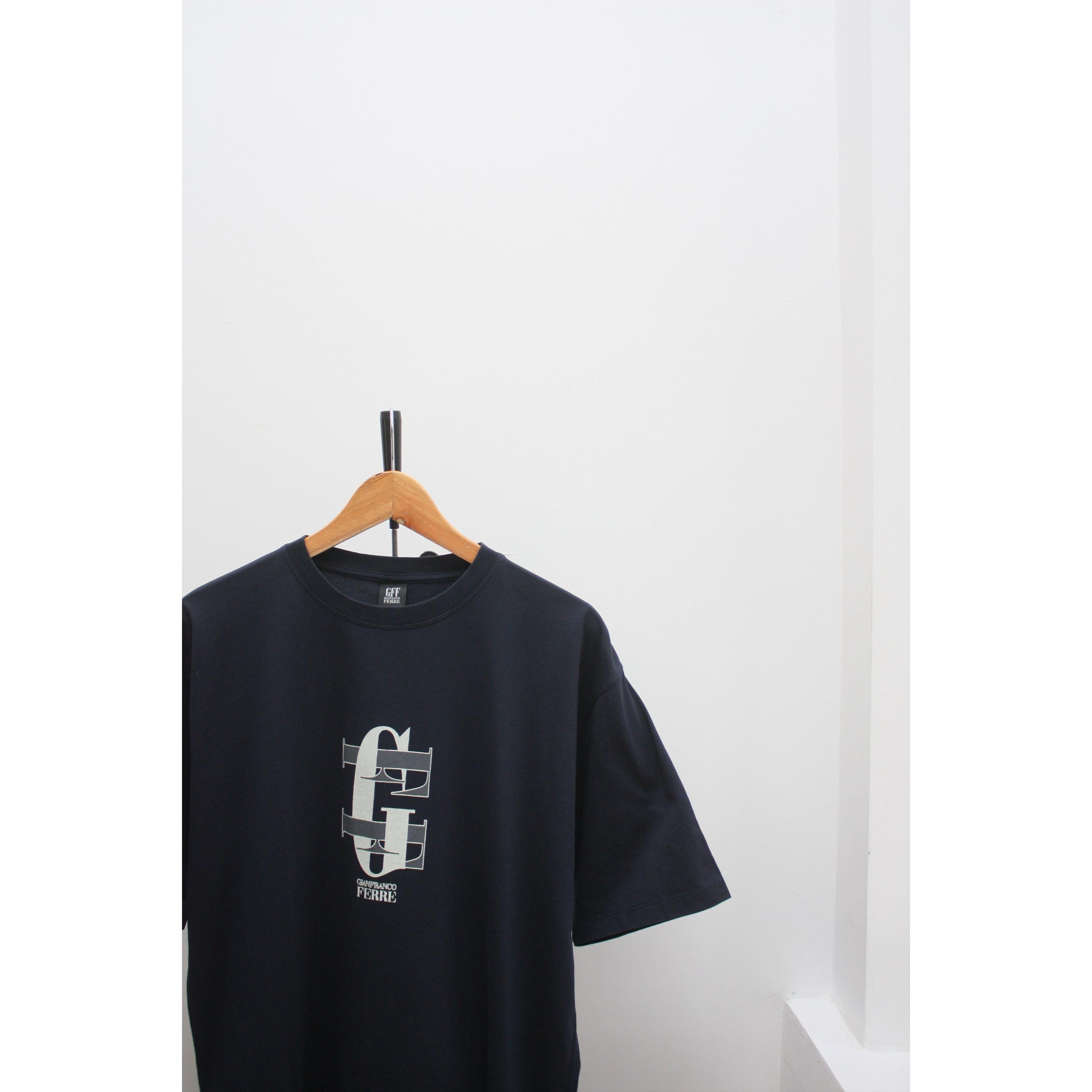 Gianfranco Ferre Vintage Navy Logo T-shirt 52 - Etsy