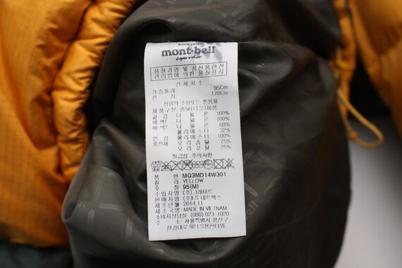 Montbell Yellow Puffer Down Jacket - Etsy