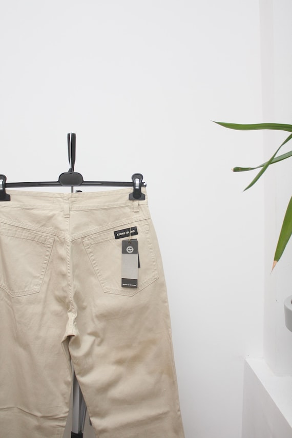 Stone Island, Stone Island Vintage Beige Pants SS2000 Made In Italy