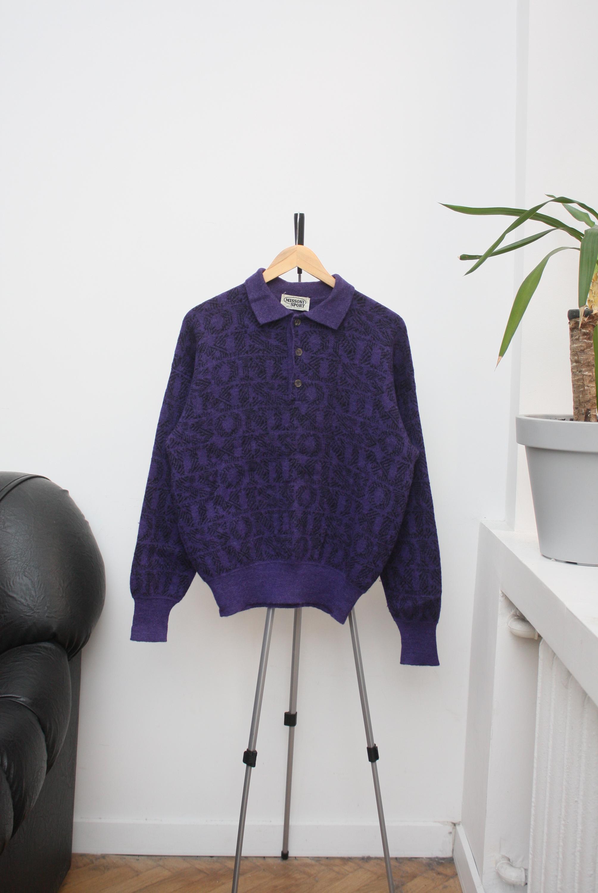 Missoni Sport Wool Blend Purple Knitted Sweater Men's Medium - Etsy