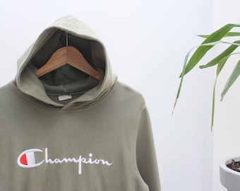 Champion Reverse Wave Olivgrün Logo-Hoodie